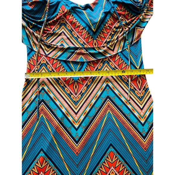 WASABI + MINT Womens Native Aztec Western Print Maxi Dress Size Large - Picture 8 of 13